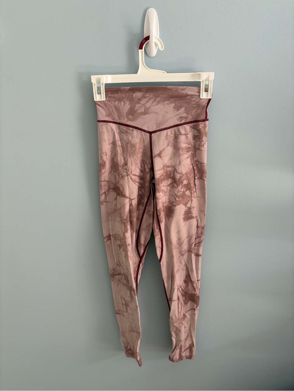Balance Athletica Kids Tie-Dye Leggings - Mauve and Burgundy